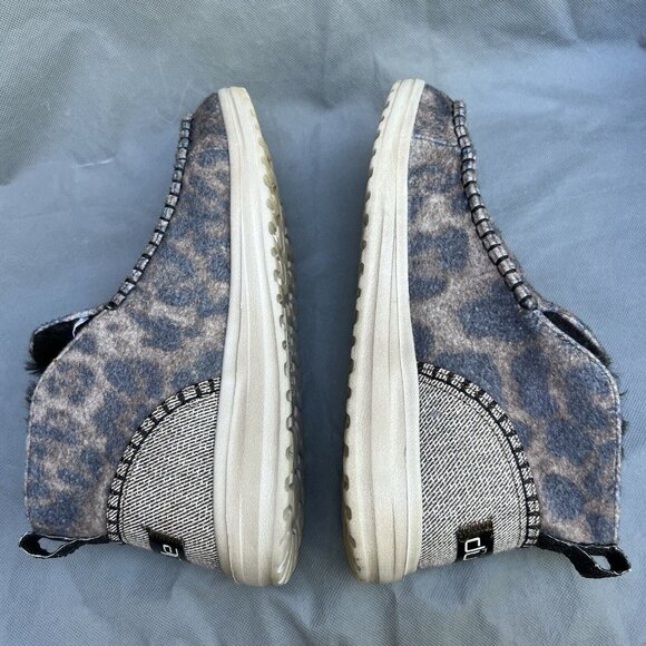 HEY DUDE Women's Britt Leo Nut Leopard Denny Print Faux Fur Shoes Size 10.5/11 - Picture 5 of 9
